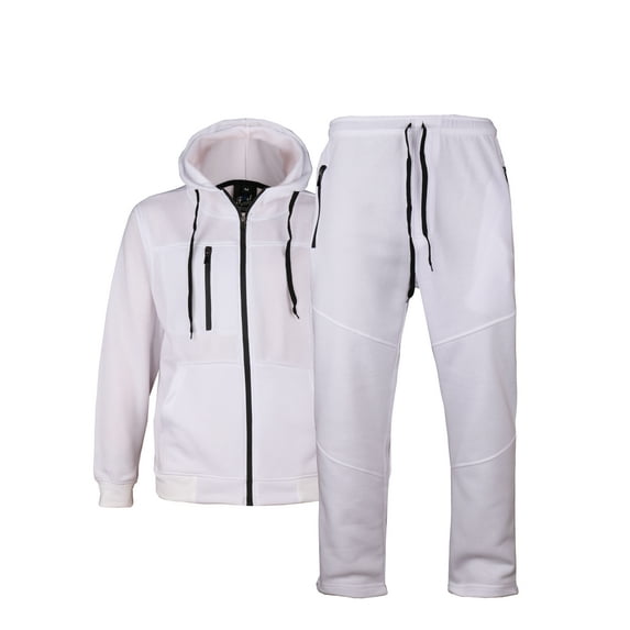 MEN'S 2 PIECE SOLID STRAIGHT-LEG FLEECE SWEAT SUIT W/DRAWSTRING'S S - 5XL