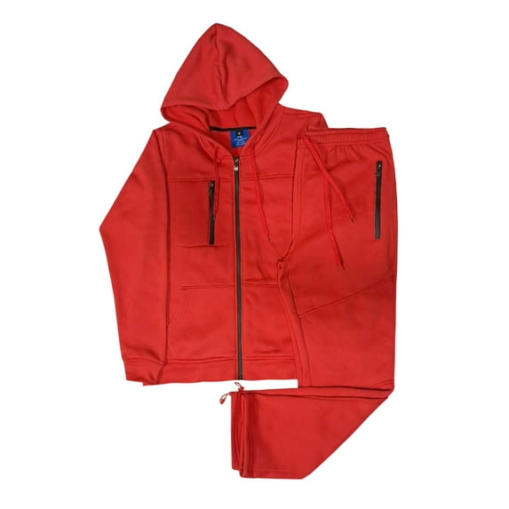 MEN'S 2 PIECE SOLID STRAIGHT-LEG FLEECE SWEAT SUIT W/DRAWSTRING'S S - 5XL