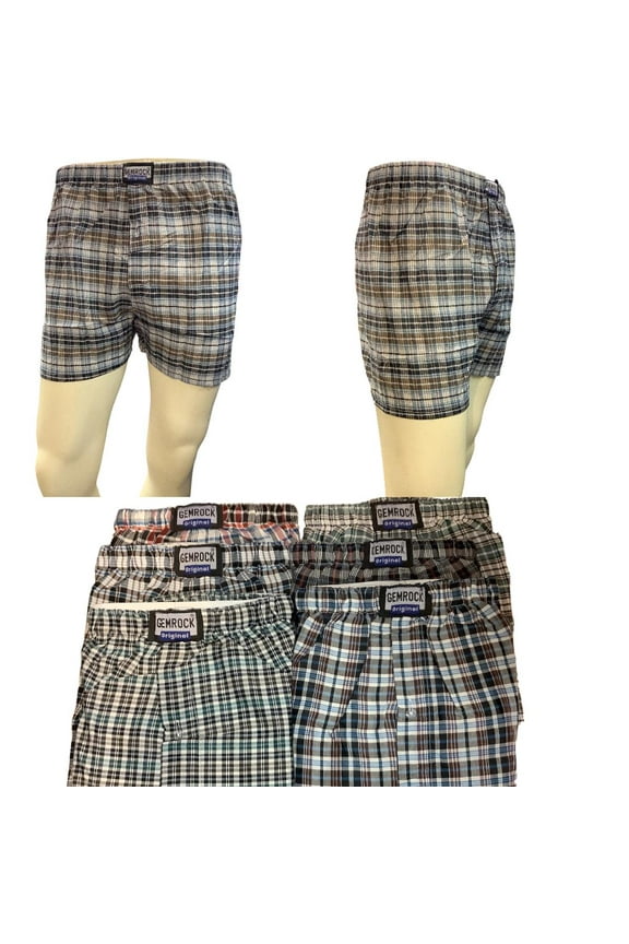 MEN'S 6 PIECES BIG & TALL USA LUXURIOUS CLASSIC PLAID BOXER SHORTS UNDERWEAR SIZE 4XL (54-56)