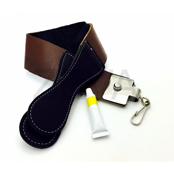 MEN'S BARBER STRAIGHT RAZOR LEATHER HONING STROP/STRAP & DOVO PASTE
