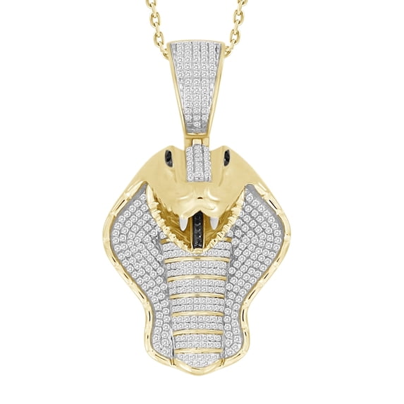 Bellano Men's Charm 1.25Ct Round Diamond 10K Yellow Gold