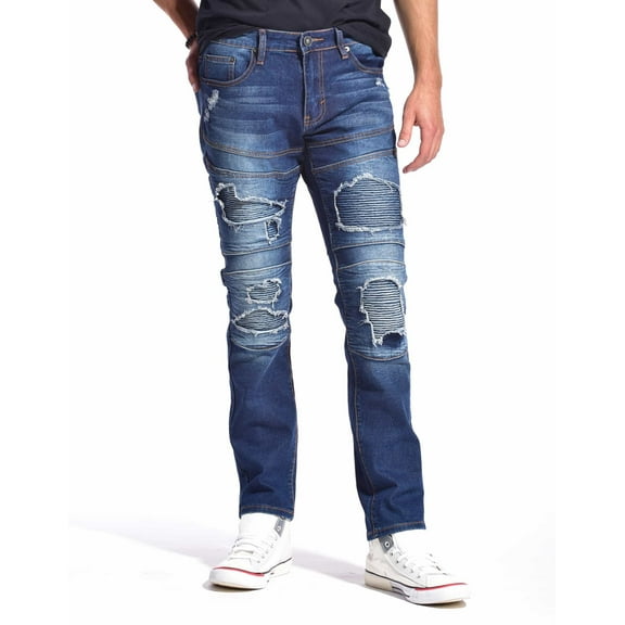 MEN'S EVERGLADES FIVE POCKETS MOTO SLIM FIT JEANS