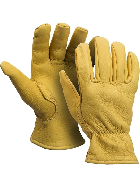MEN`S FULL GRAIN TAN DEERSKIN LEATHER GLOVES LINED 40 GRAM 3M THINSULATE XLARGE