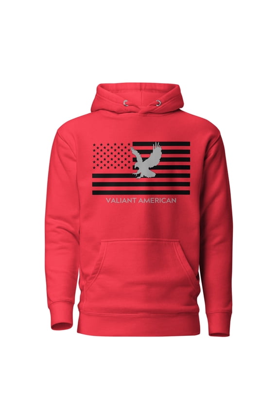 MEN'S HEAVY BLEND ESSENTIALS HOODIE by Valiant American PA (Team Red, S)