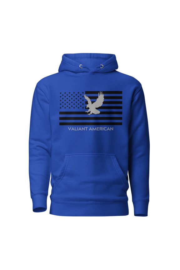 MEN'S HEAVY BLEND ESSENTIALS HOODIE by Valiant American PA (Team Royal, M)