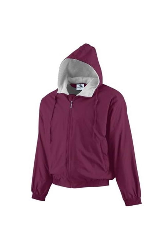 MEN'S HOODED TAFFETA JACKET/FLEECE LINED 3XL Maroon