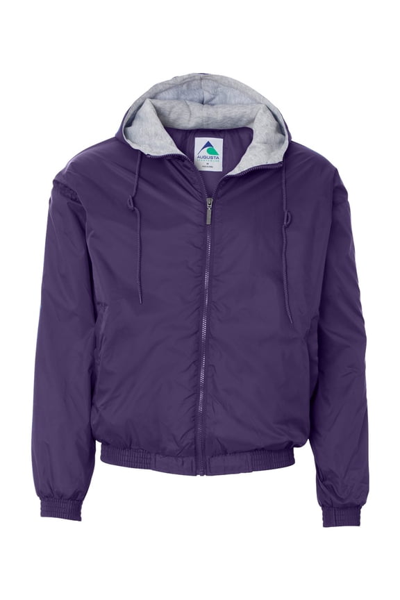 MEN'S HOODED TAFFETA JACKET/FLEECE LINED 4XL Purple