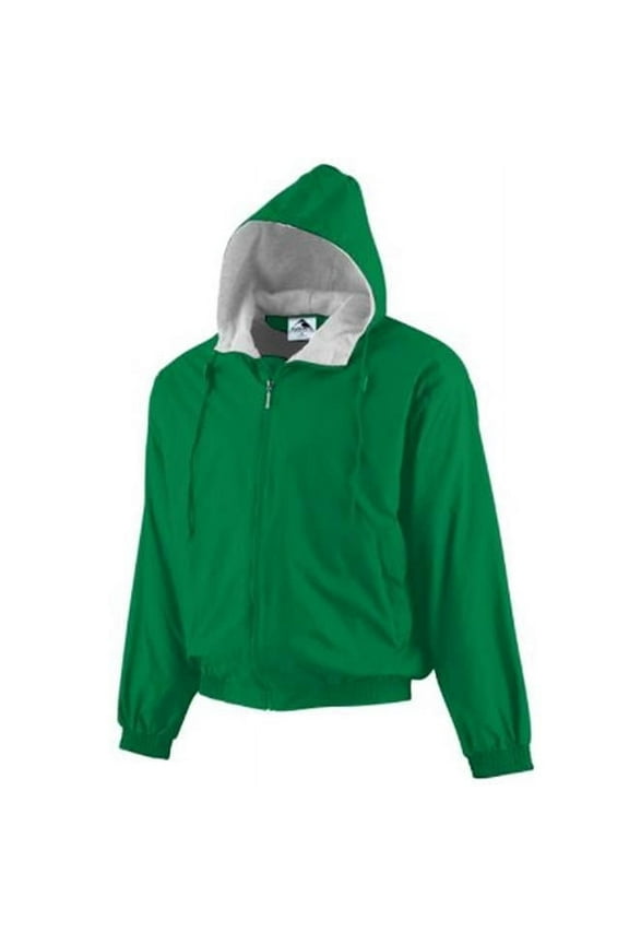 MEN'S HOODED TAFFETA JACKET/FLEECE LINED M Kelly