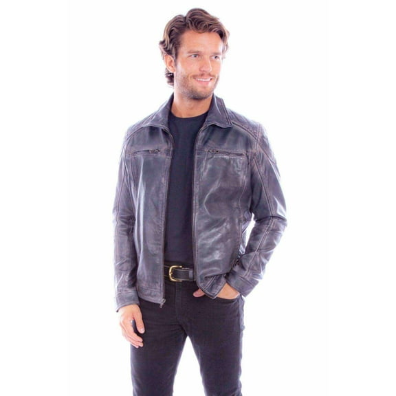 Scully 727-235-XL Western Jacket Mens Zip Front Weaved Lined Gray, Grey - Extra Large