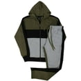 thumbnail image 1 of MEN'S JOGGER COLOR BLOCK FLEECE HOODED SWEATSUIT W/DRAWSTINGS, 1 of 1