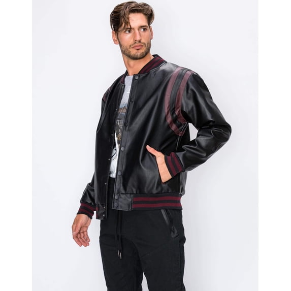 MEN'S JUSTICE PU VARSITY JACKET