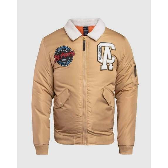 Men's Kamelo Sherpa Collar Flight Jacket - Tan, Small