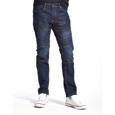 MEN'S LARKSPUR FIVE POCKETS MOTO SLIM FIT JEANS