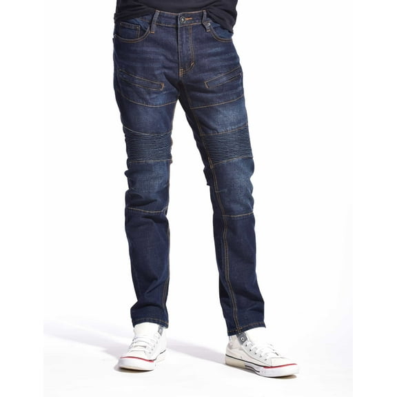 MEN'S LARKSPUR FIVE POCKETS MOTO SLIM FIT JEANS
