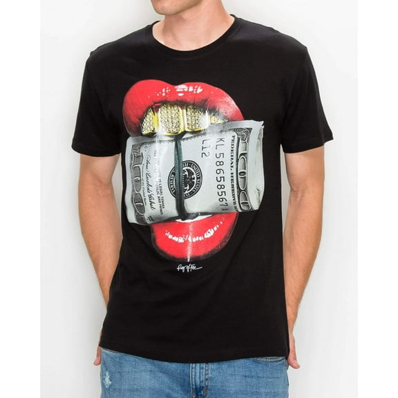 MEN'S LIPS CASH BIG  TALL GRAPHIC TEE