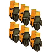 Midwest Gloves & Gear 94P06-LX-00 Grip 6 Pack Mens Max Performance Glove, Orange- Fits Large-XL