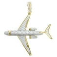 thumbnail image 1 of MEN'S NEW 14k YELLOW GOLD OVER STERLING SILVER JET AIRPLANE AIR BUS AVIATION CHARM PENDANT, 1 of 8