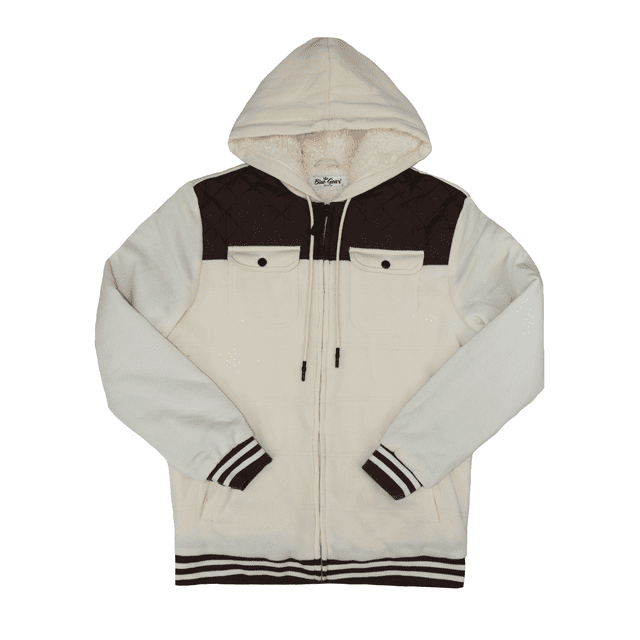 MEN'S QUILTED HOODED JACKET WITH FLEECE LINING