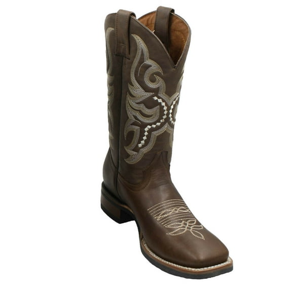 MEN'S RODEO COWBOY BOOTS GENUINE LEATHER WESTERN SQUARE TOE BOTAS RODEO VAQUERAS La carreta