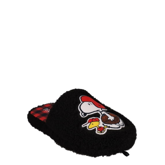 Snoopy by Peanuts Mens black football theme Slipper