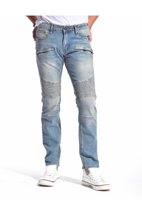 MEN'S TRACTION FIVE POCKET MOTO SLIM FIT JEANS