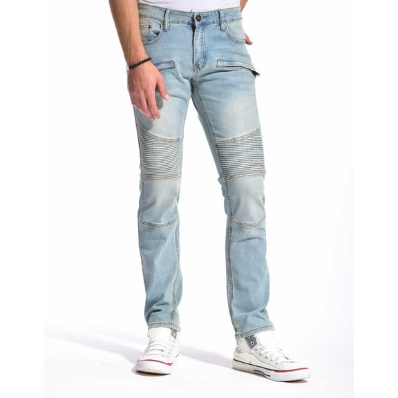 MEN'S TRACTION FIVE POCKET MOTO SLIM FIT JEANS