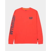 Caterpillar Trademark Banner Crew Neck Long Sleeve Workwear T-Shirt Men's