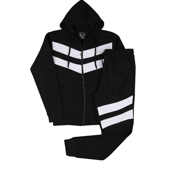 MEN'S TRIPLED FASHION WARM JOGGER FLEECE SWEATSUIT W/DRAWSTRINGS S UPTO 5XL