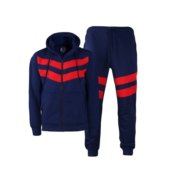 MEN'S TRIPLED FASHION WARM JOGGER FLEECE SWEATSUIT W/DRAWSTRINGS