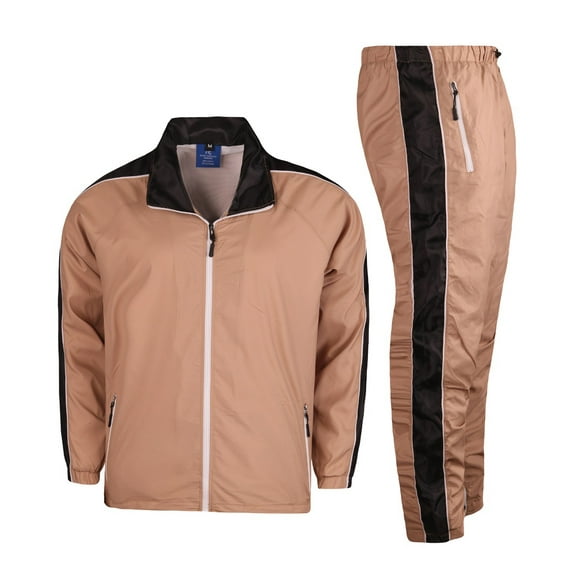 MEN SOLID FASHIONABLE STRAIGHT LEG WINDBREAKER TRACKSUIT