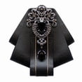 thumbnail image 1 of MENDENG Black Bow Ties for Men Wedding Suit Banquet Fashion Solid Pre-Tied Crystal Brooch Men's Neckties, 1 of 6