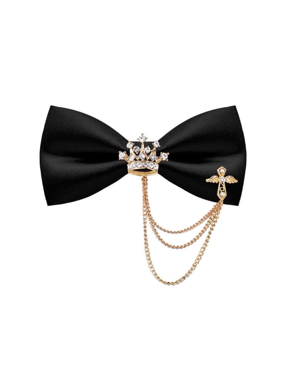 Classic Bow Ties for Men Adjustable Pre-Tied Elegant Black Bowtie for Weddings & Suits a1