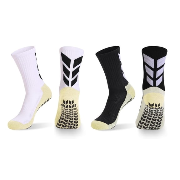 MENDENG Grip Socks Soccer Men Youth Non-Slip Socks for Men Basketball Athletic Hospital Wear 1Black1White