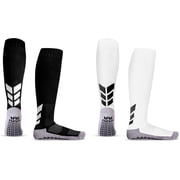 MENDENG Grip Socks Soccer Non Slip Socks for Men Basketball Socks for Sports Grip Pads Black White
