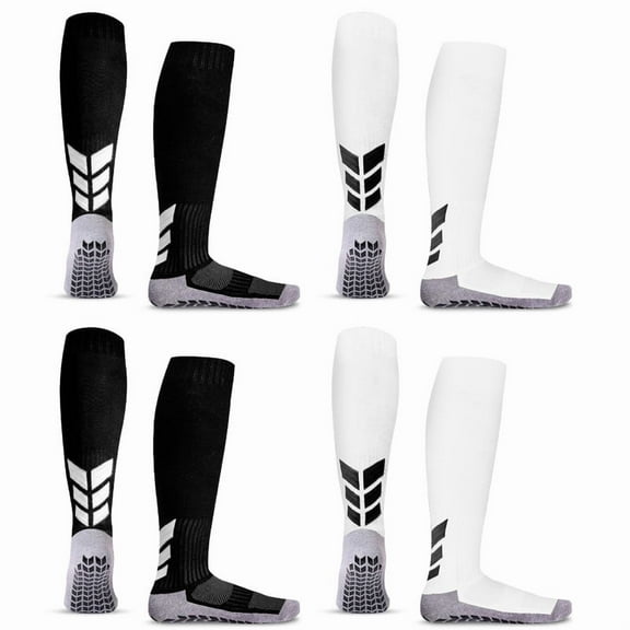 MENDENG Mens Grip Socks Soccer Grippy Socks for Men Non Slip Basketball Socks for Sports 4 Pack