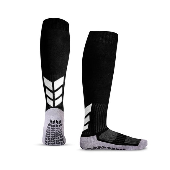 MENDENG Mens Grip Socks Soccer Non Slip Socks for Men Basketball Socks for Sports Grip Pads Black