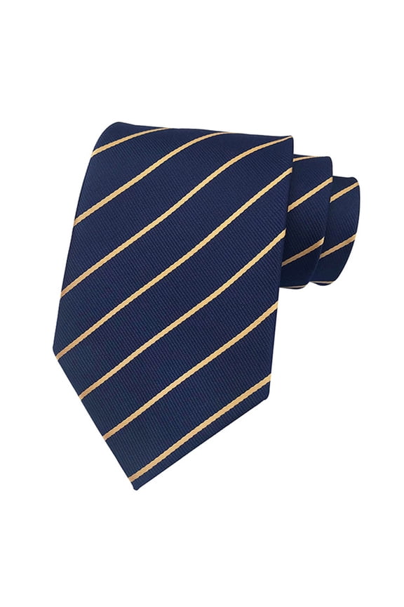 Mens Ties for Men Navy Blue Gold Striped Neckties Formal Business Jacquard Neck Ties