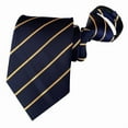 thumbnail image 1 of MENDENG Navy 3.15" Adjustable Zipper Ties for Men Stripes Woven Neckties for Business Office Party, 1 of 5