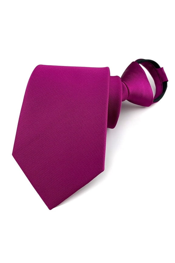 Rose Red Zipper Ties for Men Adjustable 3.15" Classic Neckties for Business Wedding Office