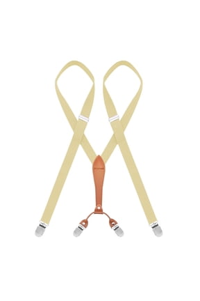 Suspenders for Women Beige Y Shape Adjustable Straight Clips Lady Braces
