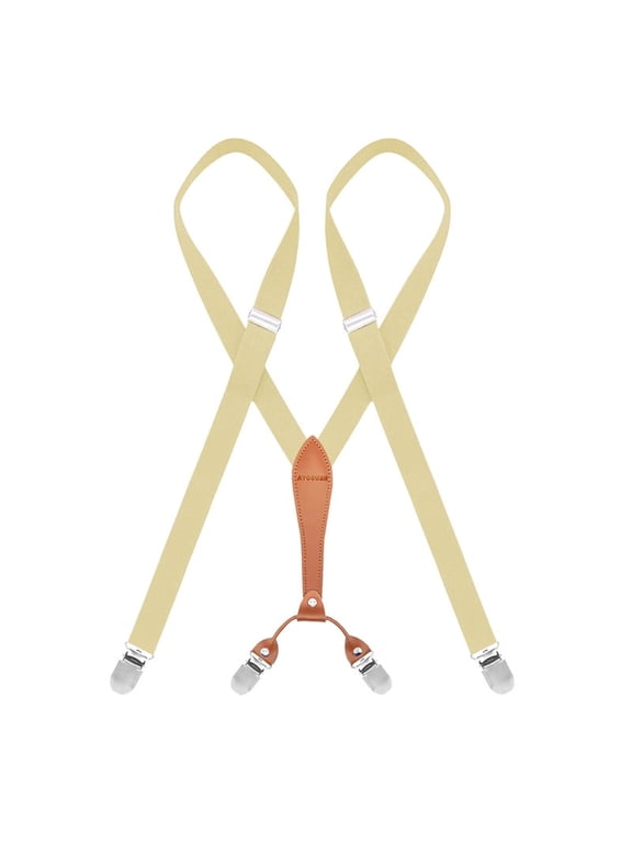 Suspenders for Women Beige Y Shape Adjustable Straight Clips Lady Braces
