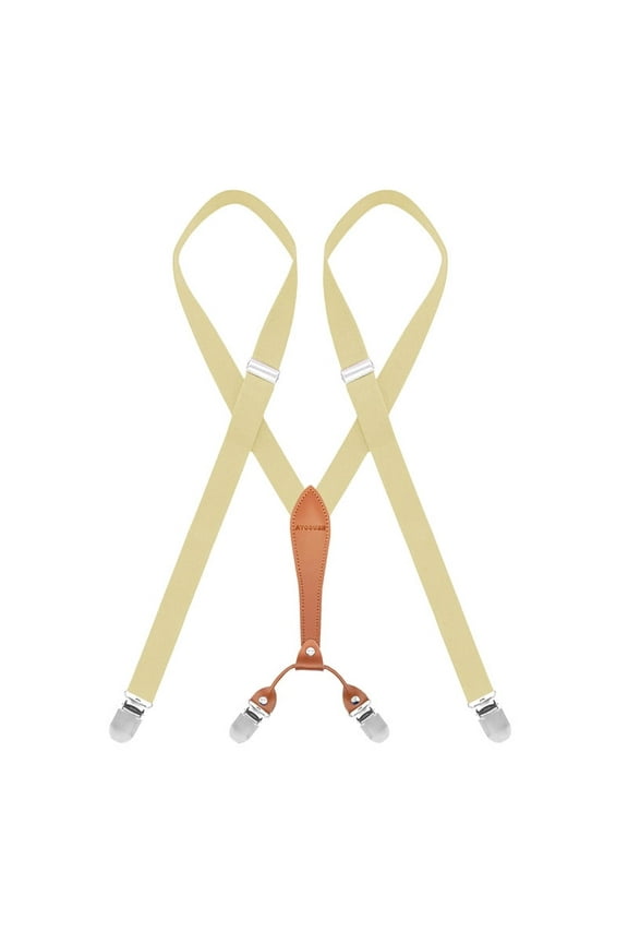 Suspenders for Women Beige Y Shape Adjustable Straight Clips Lady Braces