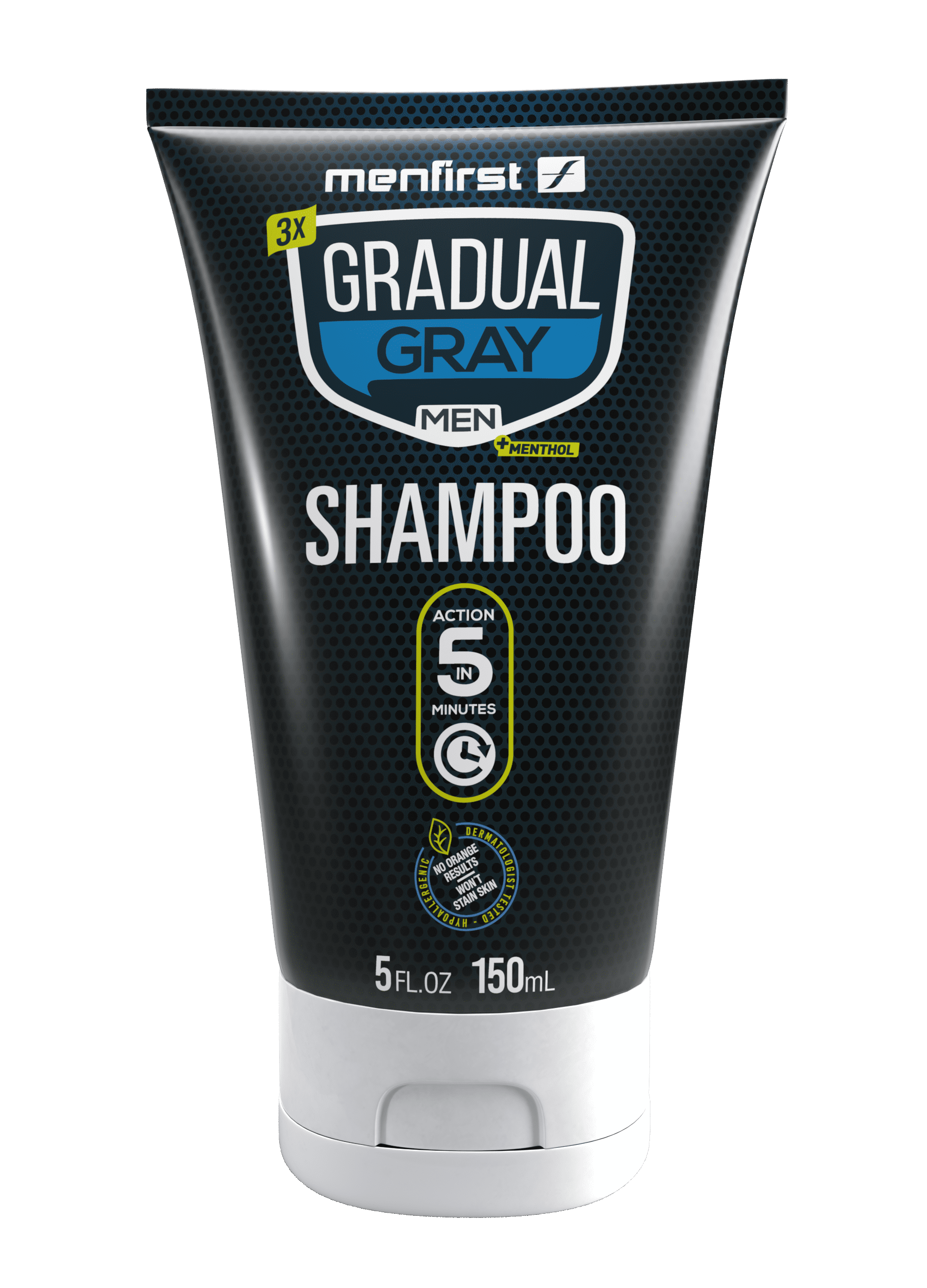 MENFIRST 3X Stronger Hair Darkening Shampoo for Men, Gradual Gray 3in