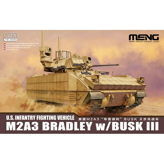 MENG 72-005 1/72 Scale U.S. INFANTRY FIGHTING VEHICLE M2A3 Bradley w/ BUSK III Model Kit