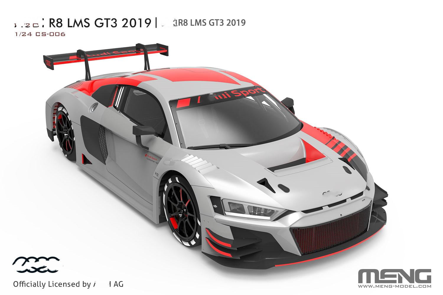 MENG CS-006 1/24 Scale AD R8 LMS GT3 2019 Car Model Kit