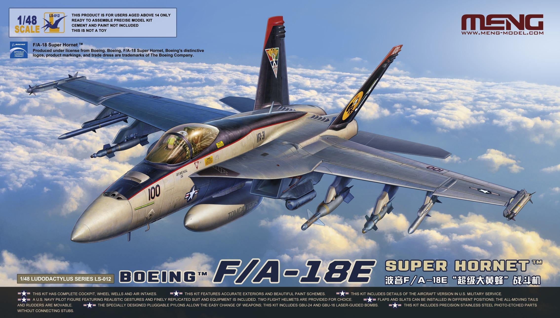 MENG LS-012 1/48 Plastic Model Kit BOEING F/A-18E SUPER HORNET LUDODACTYLUS SERIES