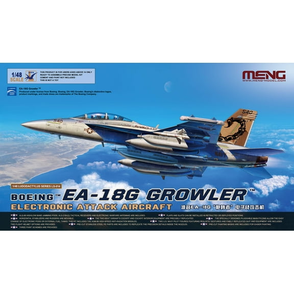 MENG LS-014 1/48 BOEING ''EA-18G GROWLER" ELECTRONIC ATTACK AIRCRFT Plastic Model Kit