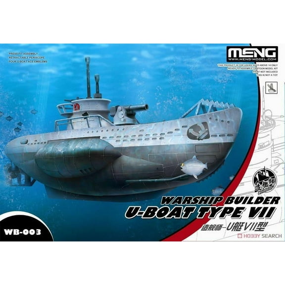 MENG MODEL  WB-003 Warship Builder U-Boat Type VII [Q Edition]  Cute Cartoon Ship