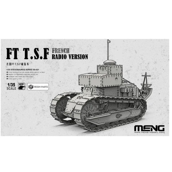 MENG Model SS-021 1/35 Scale French FT T.S.F. Radio Version(With Contain Parts) Military Assembly Model