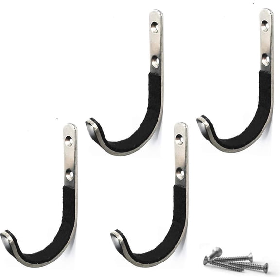 MENG ZHI AO 4 Pcs Set Gun Rack Stainless Steel Wall Mount Storage Gun Rack Shotgun Hooks Rifle Hangers(Silver)